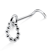 Necklace Shaped Silver Curved Nose Stud NSKB-50